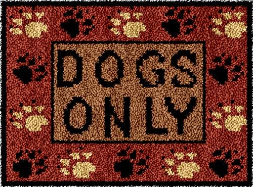 Кучиња само шепи за кукави куки за килим со килим од пред-печатена перница везови за везење игла, кука за тепих, кука и кука за заклучување,