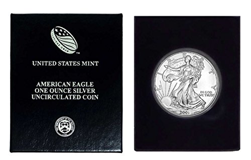 2001-Американски Сребрен Орел Во Пластична Воздушна Титула И Кутија За Подароци со нашиот Сертификат За Автентичност Долар Американска Нане
