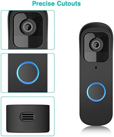CaseBot Cover Компатибилен со Blink Video Doorbell 2021, Премиум силиконски заштитна врата од врата, кожа, црна