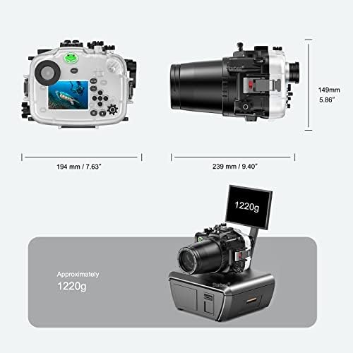 Подводни куќишта за морски плодови за леќи на Sony A7C 90mm 130FT/40m Водоотпорна камера за заштита на фотоапарати