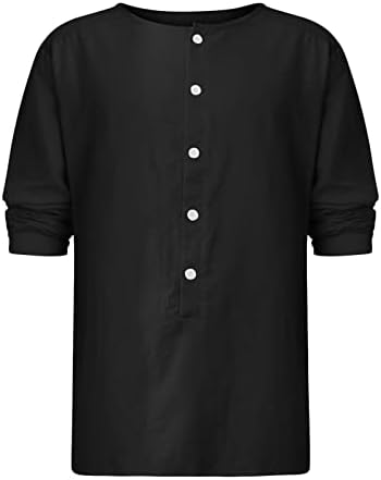 Копче за постелнина со маички надолу кошули од плажа плус големина долги ракави лето плажа обични редовни врвови со памучни кошули