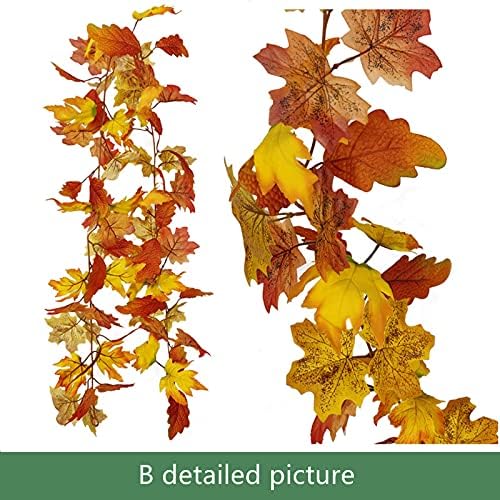 Јанг Миаомиао 2 Есенски Венци Од Лисја Од Јавор, Секоја Вештачка Есенска Венец Од 5,8 Стапки, Шарена Есенска Декорација За Семејна Свадба,Тип