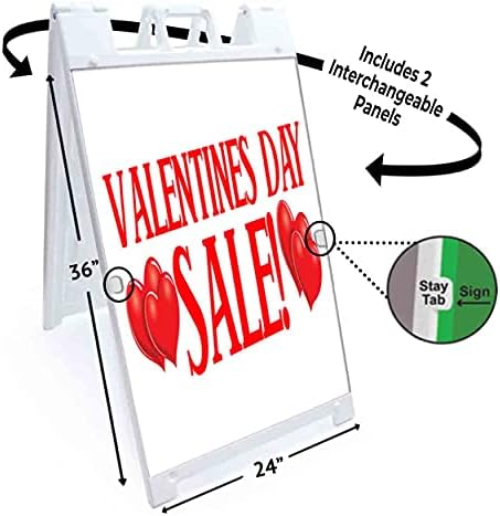 Денот На вљубените Продажба Делукс А-Рамка Сигнализација, Вклучува 2 Отстранлив Панели &засилувач; Штанд