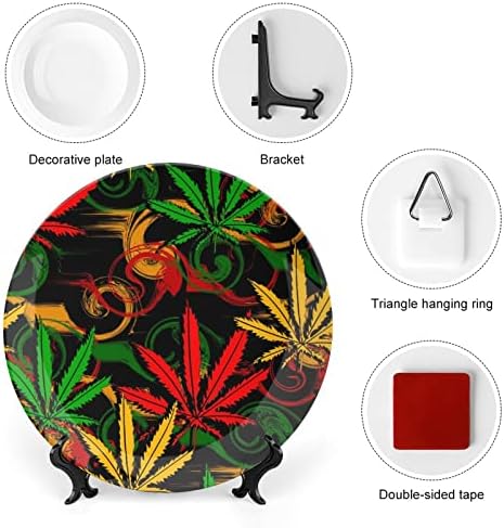 Плевел на растафаријанцерамична декоративна чинија со штанд сопствена коска Кина домашна чинија за кујна за домашна соба кујна