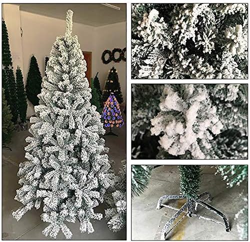 Caixin Snow се собрал бело вештачко божиќно бор со метал, дебело сезонски дух за празник на дрвја, реалистично-I 11,8ft