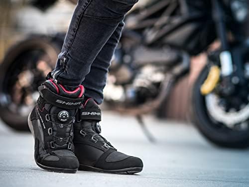 Shima Exo Vented Lady, чевли за мотоцикли за жени - дишење, засилени чевли за возење на улица со систем за затворање на врвот, поддршка на глуждот, ѓон против лизгање, подлога з