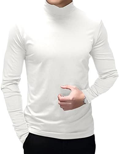 Рела Бота Менс модни маици се потсмеваат со територии на термички долна облека со долга ракав тенок вклопат основен пулвер