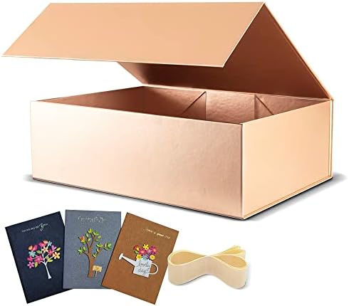 Boxhome 5 пакет голема кутија за подароци, кутија за подароци од кафеава Kraft 13x10x5 инчи со кутија за пакување на подароци за магнетни капаци, кутии за младоженец за подаро