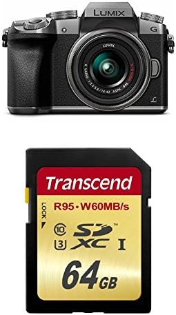 PANASONIC Lumix G7 4k Mirrless камера, со 14-42mm Мега O. I. S. Објектив, 16 Мегапиксели, 3 Инчен Допир LCD, DMC-G7KS Со Трансценд 64 GB Мемориска Картичка
