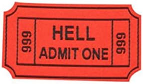 Пекол Признајте еден 666 лепенка црвен билет извезени значки Апликација за прицврстувачи на кука и прицврстувач за прицврстување