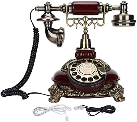 Кралски гроздобер телефон, антички десктоп за ротирање на десктоп за бирање, заживувана фиксна телефонска поддршка за рацете бесплатни за домашна