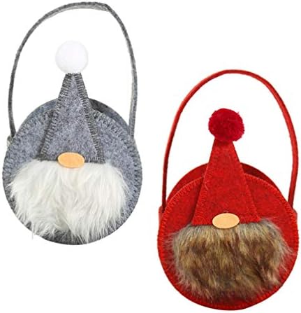 Амосфун 2 парчиња Божиќни бонбони торби шведски том gnomes тота подарок за лекување торби декоративни Божиќни чувствувани торби