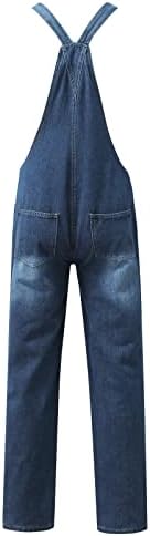Miashui Jean ги исече директно фитните панталони мажи со тексас цврсти џебни панталони должина на обични машки молив со целосни панталони затворен