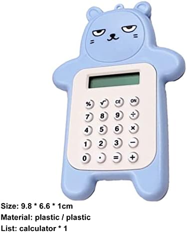 Hutishop20202020 Дигитален калкулатор облик на мечка Преслатко лесен носат дигитален дисплеј симпатичен калкулатор за деца сина