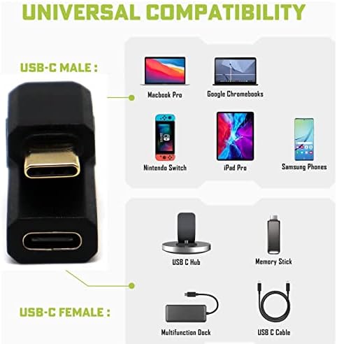 Adapter USB 3.1 C-облик на USB 3,1 C, 10Gbps злато-позлатен USB тип Ц машки до тип Ц женски конвертор адаптер за лаптоп/таблета