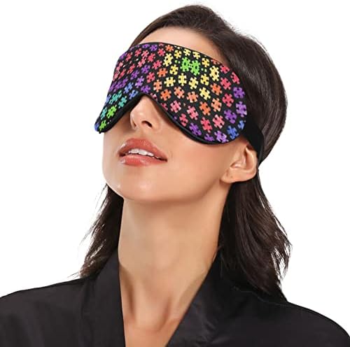 Унисекс спиење маска за очи шарен-автотизам-свесност ноќ за спиење маска удобно покритие за сенка на очите за очи