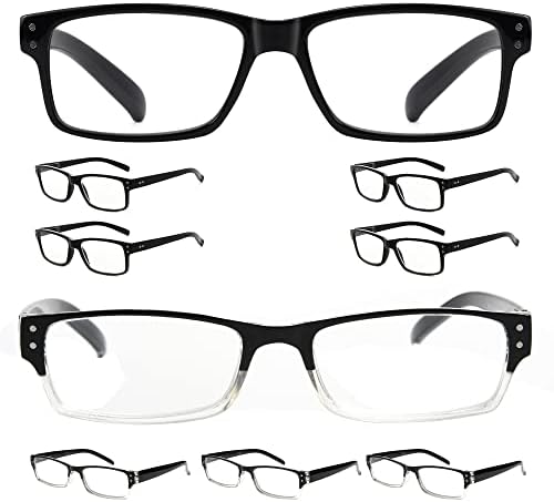 Eyekepper Заштедете 10% на комплет 5 пакувања класични очила за црно читање за мажи и 4 пакувања со две тони црни чисти читатели +2,25