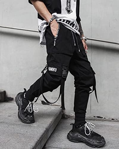 Машки џогерски панталони панк карго -баги техничка облека улична облека хип хоп двојки жени унисекс спортски обични панталони