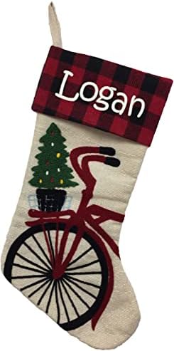 Монограмирано ме персонализираше Божиќно порибување, велосипед за новогодишна елка со везено име
