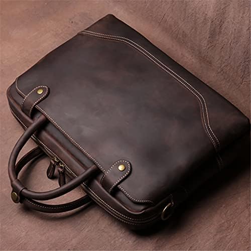 Liruxun гроздобер кеси чанти мажи рамо оригинална кожа чанта човек кафеава лежерна торба за лаптоп 15,6 инчи