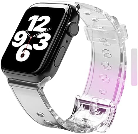 Lyfatz UV Change Chameleon Band Clear Complatible Apple Watch Straps 38mm 40mm 41mm 42mm 44mm 45mm 49mm машки, жени, деца чисти паметни заменски каиш за замена за дишење iwatch8/7/6/5/4/3/2/1 SE Ultra