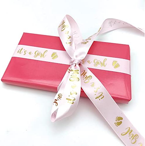 Розова И Златна Лента-Тоа Е Девојка За Туш За Бебиња-Декорација За Туш За Вашето Бебе