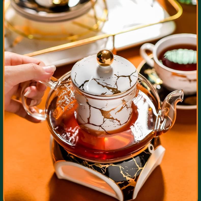 Yqbuer попладне чај билки чај постави домашна дневна соба стакло загреано овошен чајник цвет