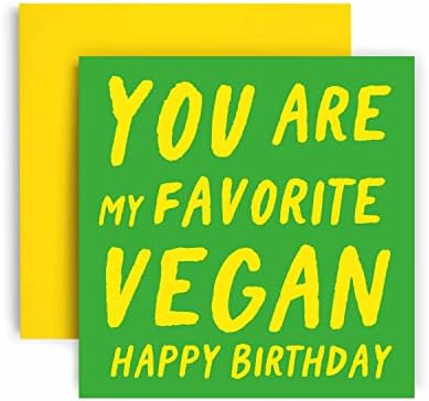 Смешна роденденска картичка Huxters - ти си мојата омилена веган - среќна роденденска картичка за неа - подароци за него - картичка