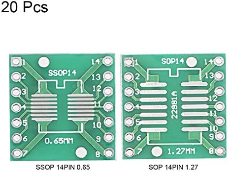 UXCELL SSOP 14PIN 0,65 / SOP 14PIN 1,27 за да го натопи адаптерот PCB табла за поставени уреди конвертор 20 парчиња