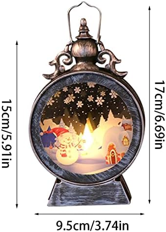 Киши Божиќен снежен глобус фенер | Божиќно дрво Снежен глобус фенер за ЛЕР - Декоративно осветлено виси Дедо Мраз за Божиќна декорација