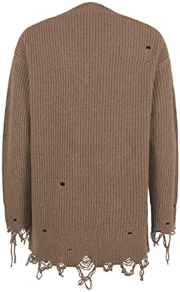 Ymosrh женски блок во боја кардиган долга обична мода 2022 ракав плетење цврст џемпер врвови џемпери