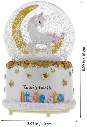 Kesyoo Moon Decor Musical Snow Globes Кристал Снег Врнежи музичка кутија Декоративна десктоп украс роденденски подарок за девојчиња деца