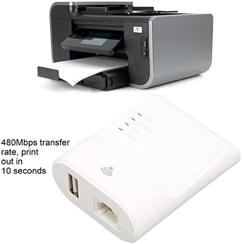 Сервер за печатење Tuzoo, 10/100 Mbps Брз безжичен Ethernet USB Adapter Adapter Adaptive 480Mbps Преносен мрежен мрежен сервер за печатење на