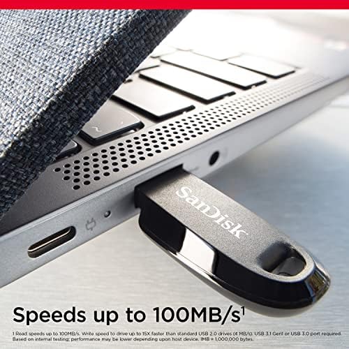 Sandisk® УЛТРА Крива USB 3.2 512GB 100MB / s R Црна