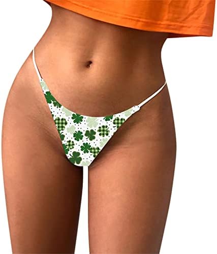 Зелен Св. Патрик Денот на секси г-жици на женските женски непослушен секс гаќички гаќи со низок пораст ленти за истегнување беспрекорни грчки
