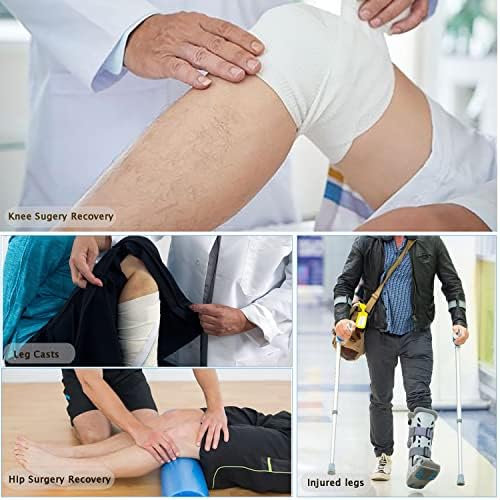 Дејек Менс солза кошаркарски панталони 2 странични патенти, прилепуваат целосни отворени џемпери на нозе пост -операција, пантолони со