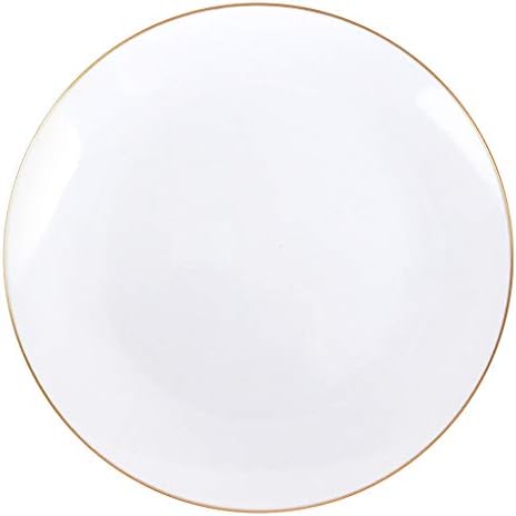 Пластични бели плочи за вечера - 10,25 | Златен раб | пакет од 10