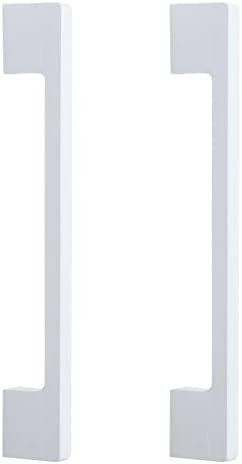 Повлекување на шипката со широки стапала - бела модерна цврста рачка со завртки, растојание од завртки од 5 инчи/128мм, 2 -пакет за врата