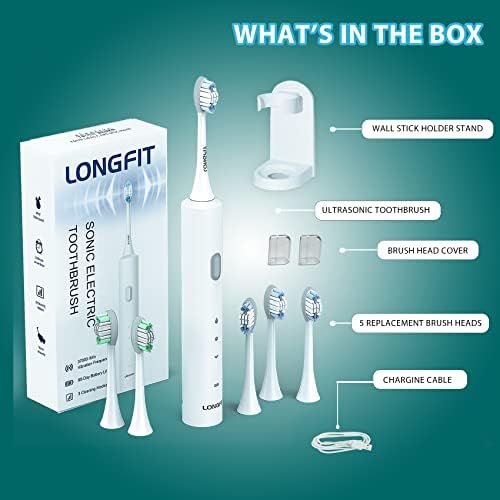 Долга фит електрична четка за заби за ултразвук за возрасни, основни 90 дена подготвеност 37000VPM чиста масажа чувствителни режими со