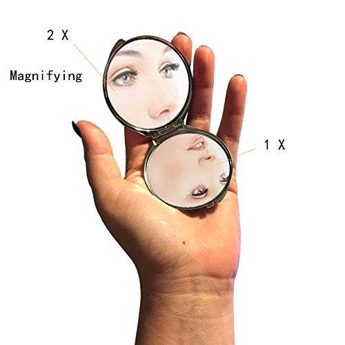 Огледало, компактно огледало, мандаринска тема на џебно огледало, преносно огледало 1 x 2x зголемувачки