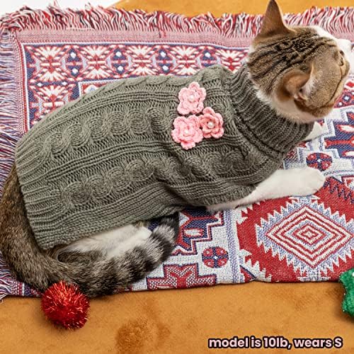 Алузаемо џемпер со мало куче - симпатична цветна зима есен топла облека за кучиња - ладно време желка за џемпери за трикотажа