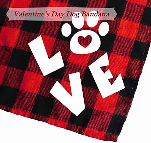 СТМК 2 Пакет Денот На Вљубените Куче Бандани, Мајка Ми Е Мојата Валентин Љубов Карирани Кученце Кученце Бандана За Куче Кученце Денот На