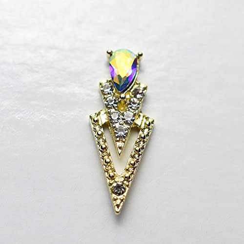 10 парчиња k златен луксуз AB дијамант триаголник 3Д украси за уметност на ноктите нокти rhinestones снабдување шарм камен