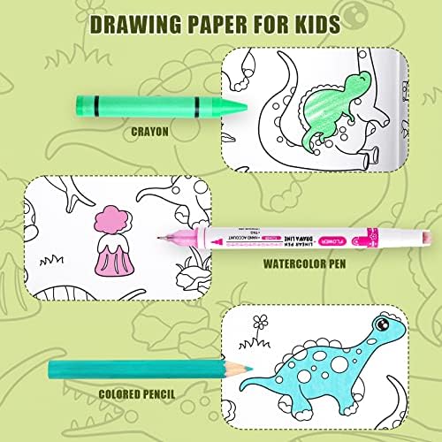 Ролна за цртање за деца, 118 × 11,8 Детска боја во боја со моливчиња во боја од 12 парчиња, цртање на постер за хартија и хартија за сликање