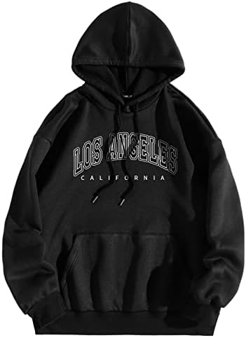 Понтон Лос Анџелес Худли Худ со преголеми дуксери буквата Гроздобер дуксери за жени пуловер смешни џемпери