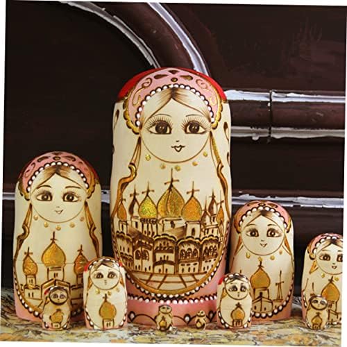 Toyandona 1 Поставете двојки со матриошка играчки руски кукли сместени дрвени шамии за деца Исус