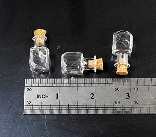 Ченгида 3-пакувачки мини стаклени шишиња, стаклени приврзоци, шишиња чисти стаклени шишиња со трупци, минијатурно стакло шише,