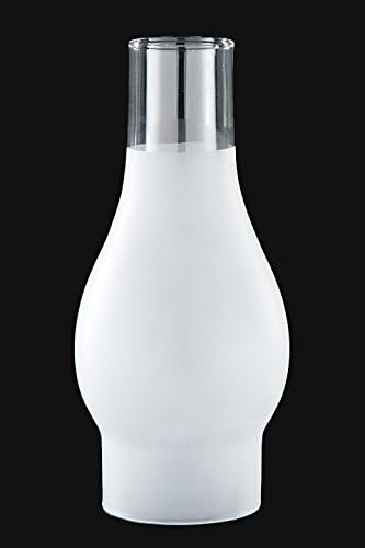B&P LAMP® 3 инчи од 8 1/2 инчен стаклен ламба оџак со 3/4 замрзнат дизајн за гроздобер и антички стил на ламби