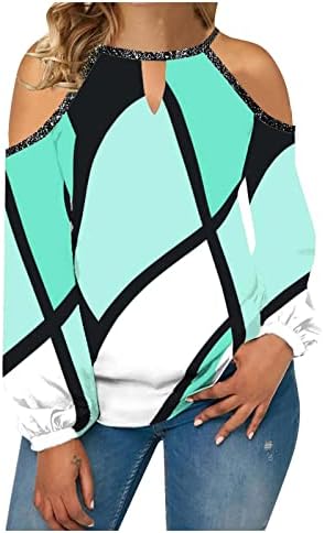 Женски секојдневен обичен џемпер врвови плус големина v блузи на вратот класичен тенок фит пулвер печати кошули за џемпери