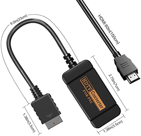 [Y CB/PB CR/PR Излез на сигнал] PS2 HDMI адаптер, HDMI конвертор за PlayStation2-SCPH9000X со HDMI кабел